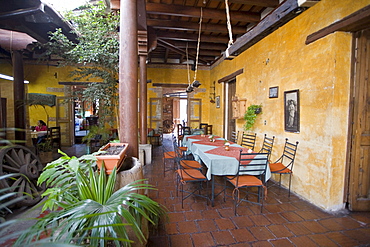 An open air restuarante in Antigua, Guatemala