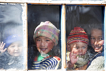 Kazakh Children in the Tavan Bogdt area.