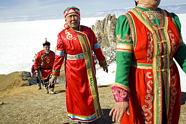 A local Buryat wedding ceremony taking place on Olkhon Island, Siberia, Russia.