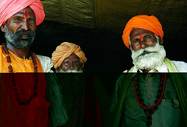 Indian Sadhu holy men in Jaipuur, Rajasthan, India