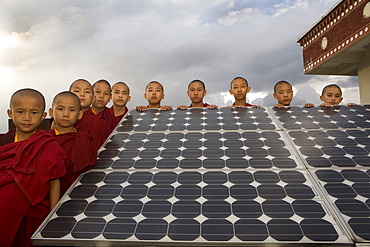 Young nuns of Kopan Monastery, Kathmandu, Nepal.