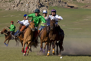 Children's Polo Tournament. Monkhe Tengri, Central Mongolia.