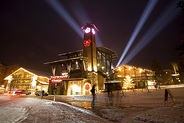 The grand opening celebration of a new aerial Tram at a resort in Jackson Hole, Wyoming.