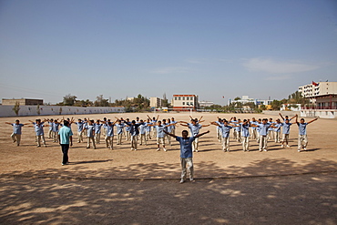 School Yard exercises in Turpan, Xinjiang, China.