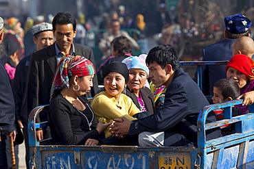 Street taxi on Kucha, Xinjiang, China.