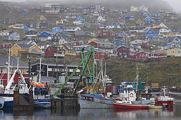A landscape of Qaqortoq, Greenland.