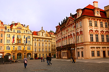 Staromestske namesti, an old town square in the historic section of Prague, Czech Republic.