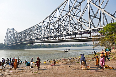 Howrah Bridge, Calcutta, India.