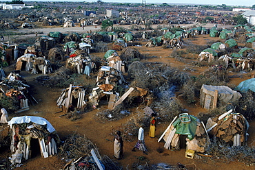 Camp for starving displaced people in Baidoa, Somalia.