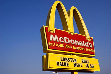 Culinary Maine:  McDonald's offers a regional variety of its more pedestrian fare by putting lobster rolls on the menu.  July, 2004.