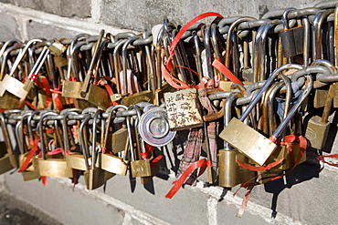 Commemorative locks at the Great Wall at Juyongguan, the closest part of the wall to Beijing.