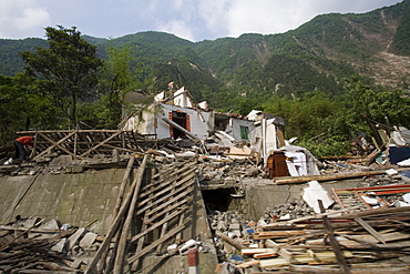 Homes demolished by an earthquake in China's western Sichuan province. 5/15/2008