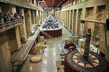 Inside the generator room of the historic Hoover Dam near Las Vegas, Nevada.