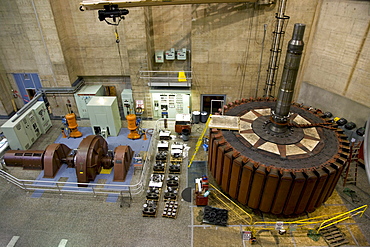 Inside the generator room of the historic Hoover Dam near Las Vegas, Nevada.