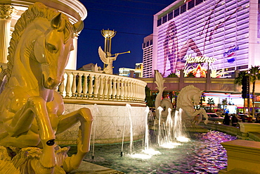 Statue in front of Caesars Palace Hotel and Casino along Las Vegas Boulevard, or the Strip, in Las Vegas, Nevada.