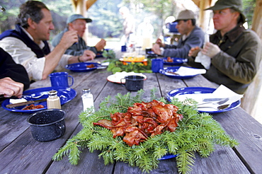 Fly Fishing dinner at an exclusive private camp in Northern Maine near the Canadian border.