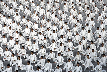 Chinese dancers perform traditional Gongfu, or Kungfu during the Opening ceremony of the Beijing 2008 Olympics on August 8, 2008.