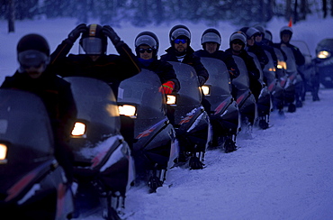 Miscellaneous scenes during snowmobile tours in Yellowstone.