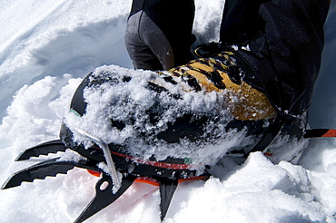 Winter boots and crampons