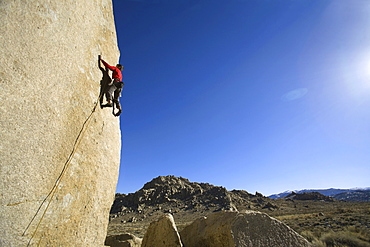 Male lead climbing