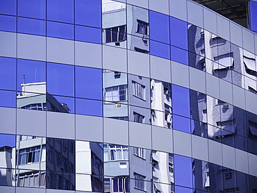 Reflection on glass building, Rio De Janeiro, Brazil, Rio de Janeiro, , Brazil