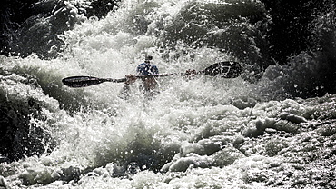 Kayaker Jamie Sutton (NZL) riding the Ötztaler Ache-River during the Adidas Sickline Extreme Kayaking World Championship 2014 in Oetz, Austria.