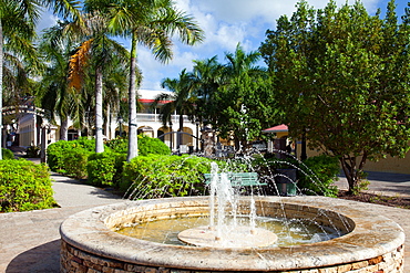 Fountain and walkway inside entrance to the Ann E. Abramson Marine Facility and Cruise Ship Pier, Front Street, Frederiksted.