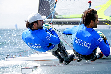 49 and 49erFX training in preparation for the ISAF world in Santander, Spain.