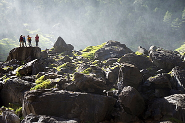 A group of climbers before climbing to the top of Basaseachic waterfalls in Chihuahua, Mexico