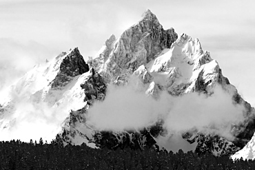 The Grand Tetons vault into the sky after a storm in Grand Teton National Park