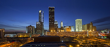 A seen of Oklahoma city skyline.