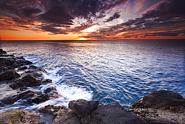 Kaunolu Coast at Sunset, Lana`i, Hawai`i