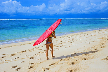 Sufer girl on the beach.
