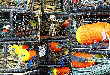 Close-up of crab traps, Bodega Bay, CA, United States of America