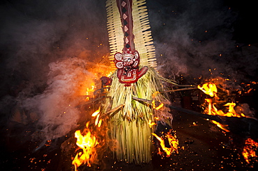 Theyyam ritual performed in the area of Kannur, Kerala, India.