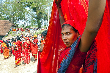 Devotees taking part Kodungalloor Bharani festival in Kerala, India.