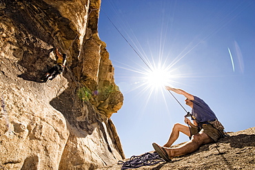 Climbing in Joshua Tree.