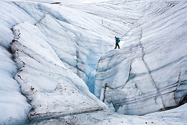 Person on Glacier, McCarthy, Alaska.