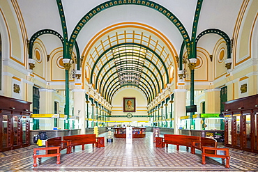 Colonial interior of Saigon Central Post Office, H? Chí Minh City (Saigon), Vietnam