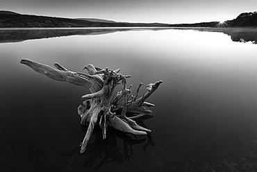 Sunset. Reservoir of La Cuerda del Pozo in Abejar, Soria, Spain