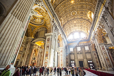 Sunlight Streams Into A Cathedral At The Vatican, Rome, Italy