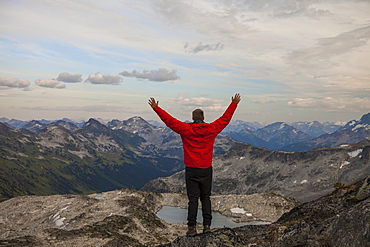 Person Hiking In Mount Marriott In British Columbia, Canada