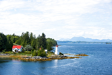 A Lighthouse Along One Of The Many Inlets In The Inside Passage, Alaska