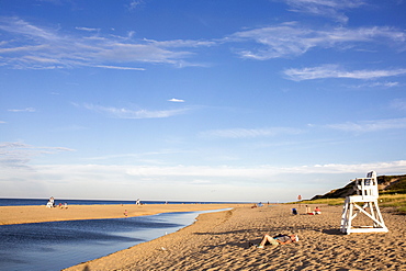 People Enjoy Head Of The Meadow Beach On Cape Cod