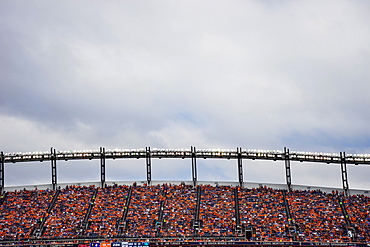 Stadium Lights And Nosebleed Seats At Mile High Stadium In Denver, Colorado