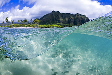 A Split Level Water View Of Kualoa Ridge On Oahu's East Side