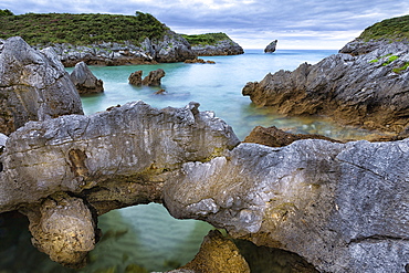 Scenic View Of Buelna Beach In Asturias, Spain