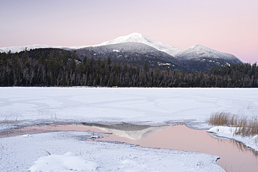 Snowy Landscape With Whiteface Mountain In Background At Adirondack