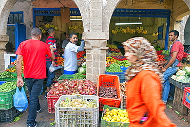 Vegetable And Fruit Market On The Street Of Essaouira, Morocco, Africa