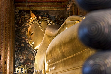 Reclining Buddha At Wat Pho Temple In Bangkok, Thailand